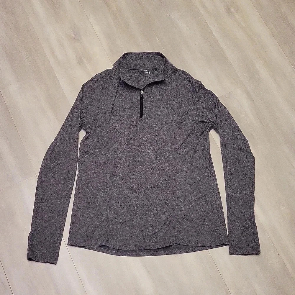 Jockey Grey Long‎ Sleeve Quarter Zip Womens Pullover Size Medium